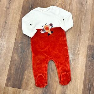Mayoral Airplane One Piece Sleeper Play Winter Outfit Plane Velvet 6-9m